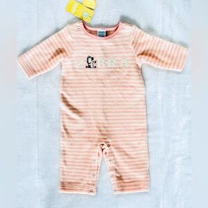 Gymboree SOCK MONKEY & FRIENDS ZEBRA terrycloth one piece longall 3-6 MO NWT